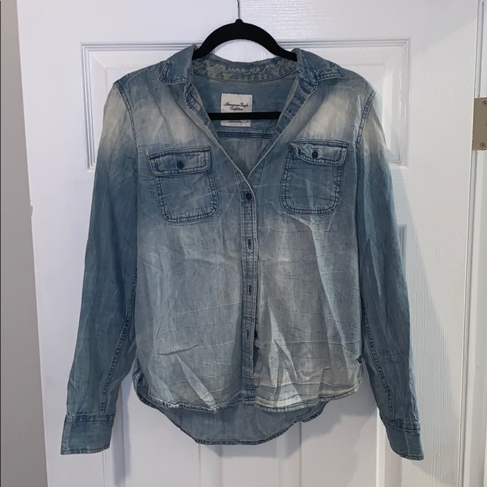 American Eagle Button Down Denim Shirt